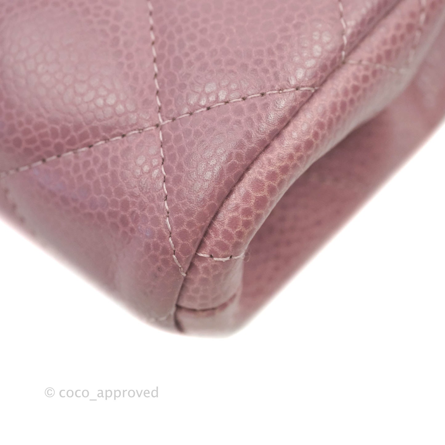 Chanel Quilted Clutch with Chain Pink Mauve Caviar Ruthenium Hardware