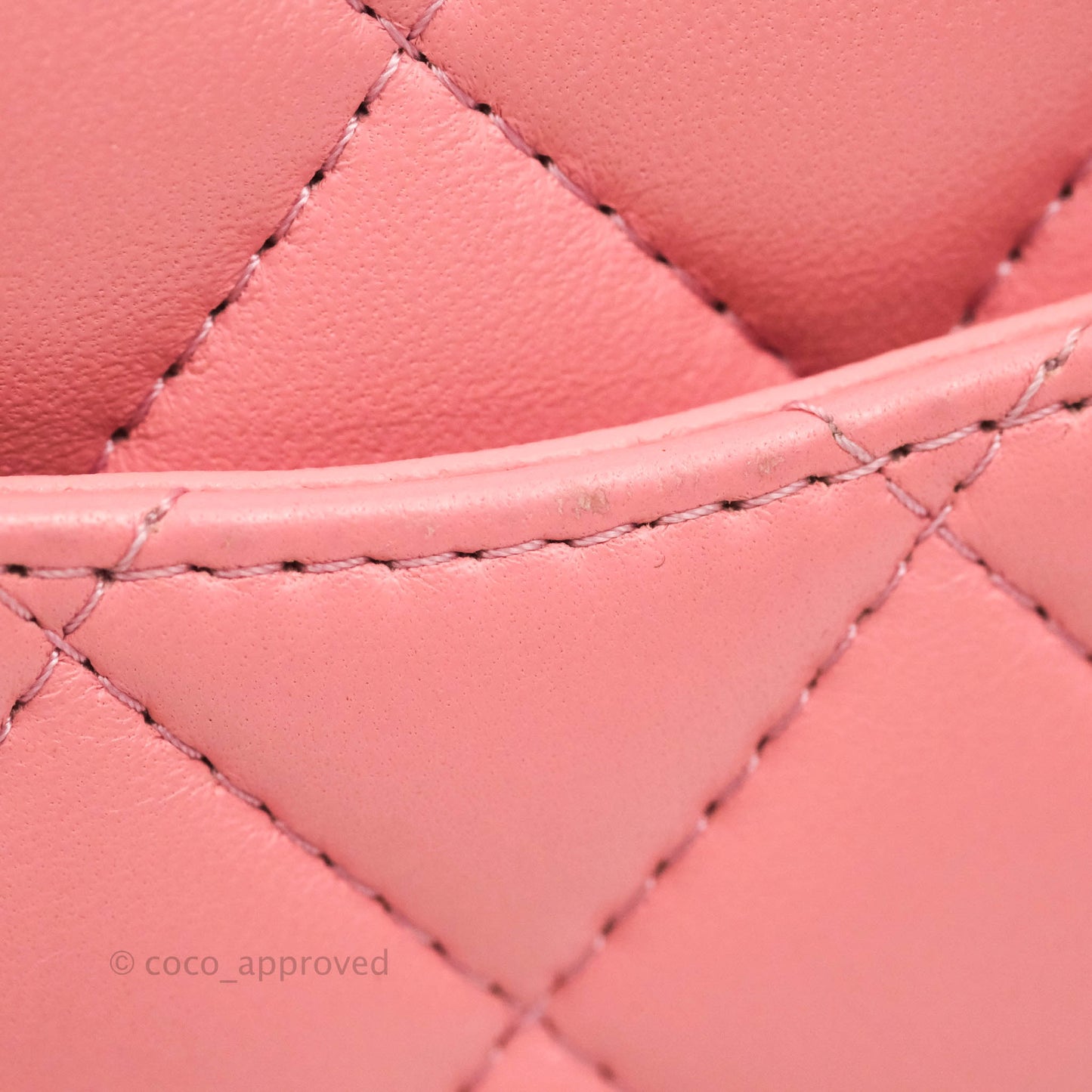 Chanel Quilted Mini Square Pink Lambskin Aged Gold Hardware 19S