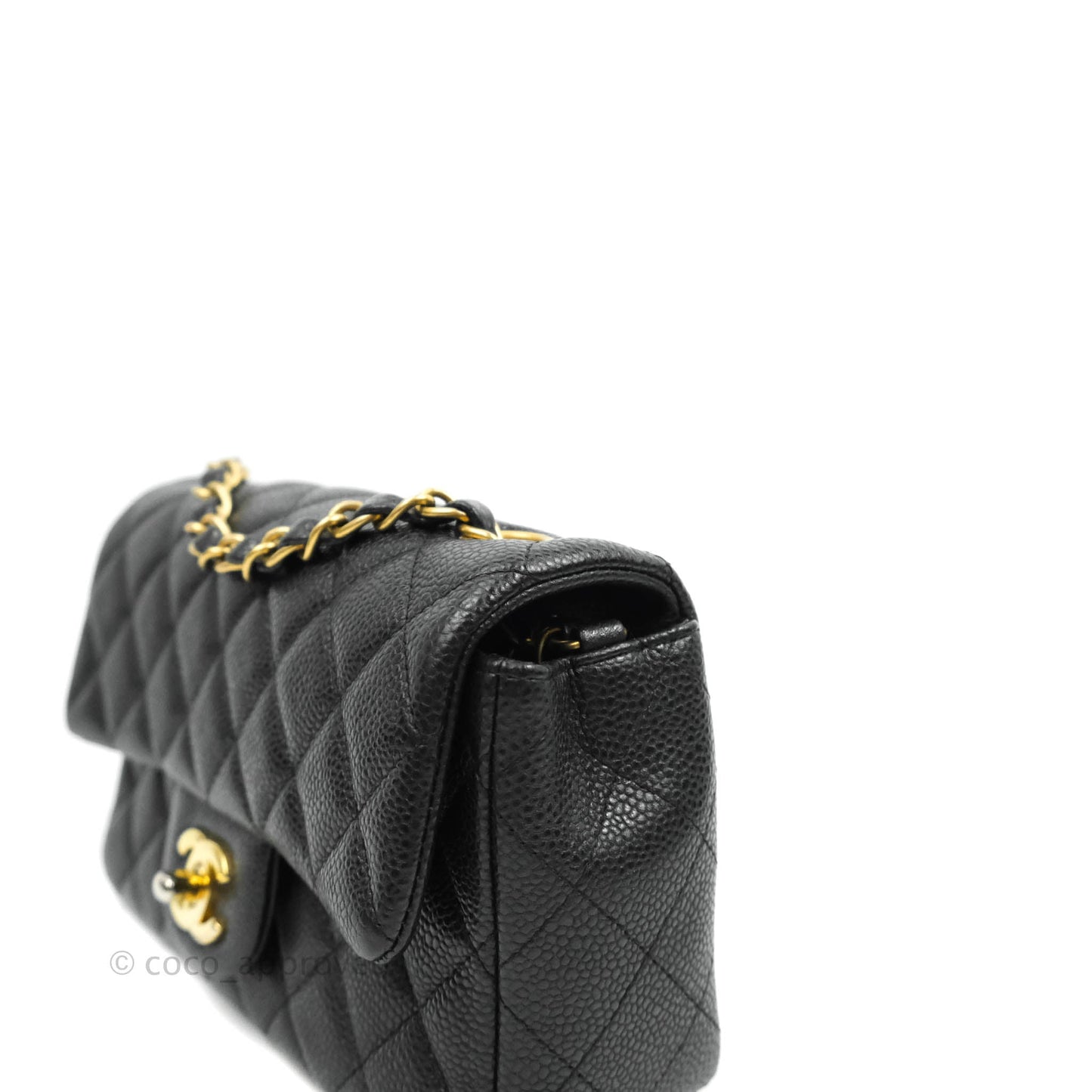 Chanel Quilted Mini Rectangular Black Caviar Gold Hardware