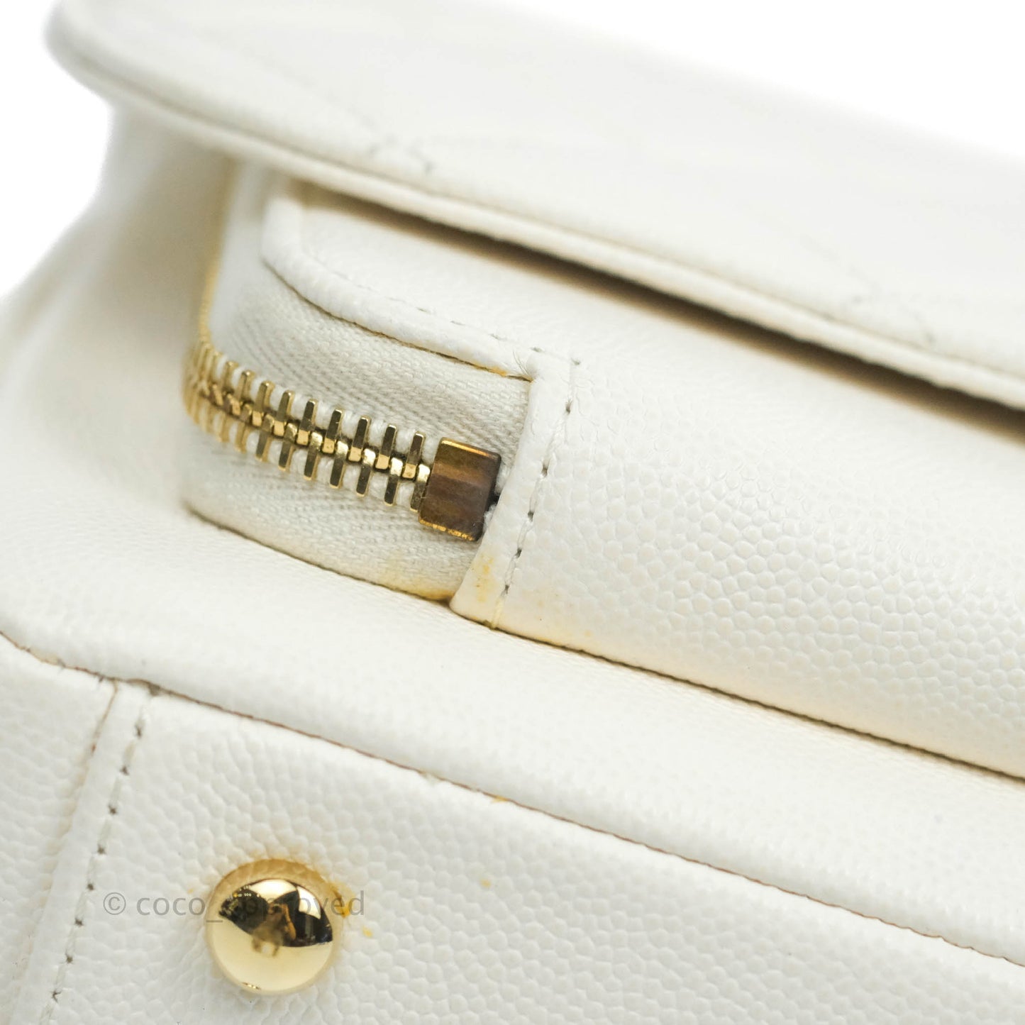 Chanel Quilted Medium Business Affinity Flap White Caviar Gold Hardware