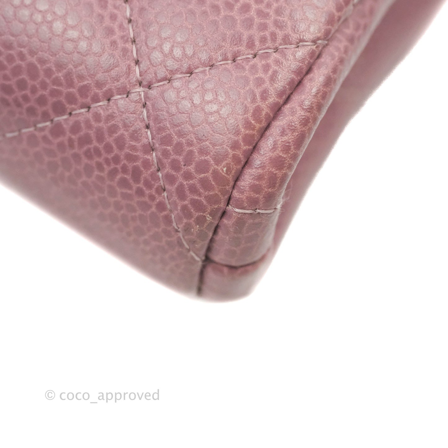Chanel Quilted Clutch with Chain Pink Mauve Caviar Ruthenium Hardware
