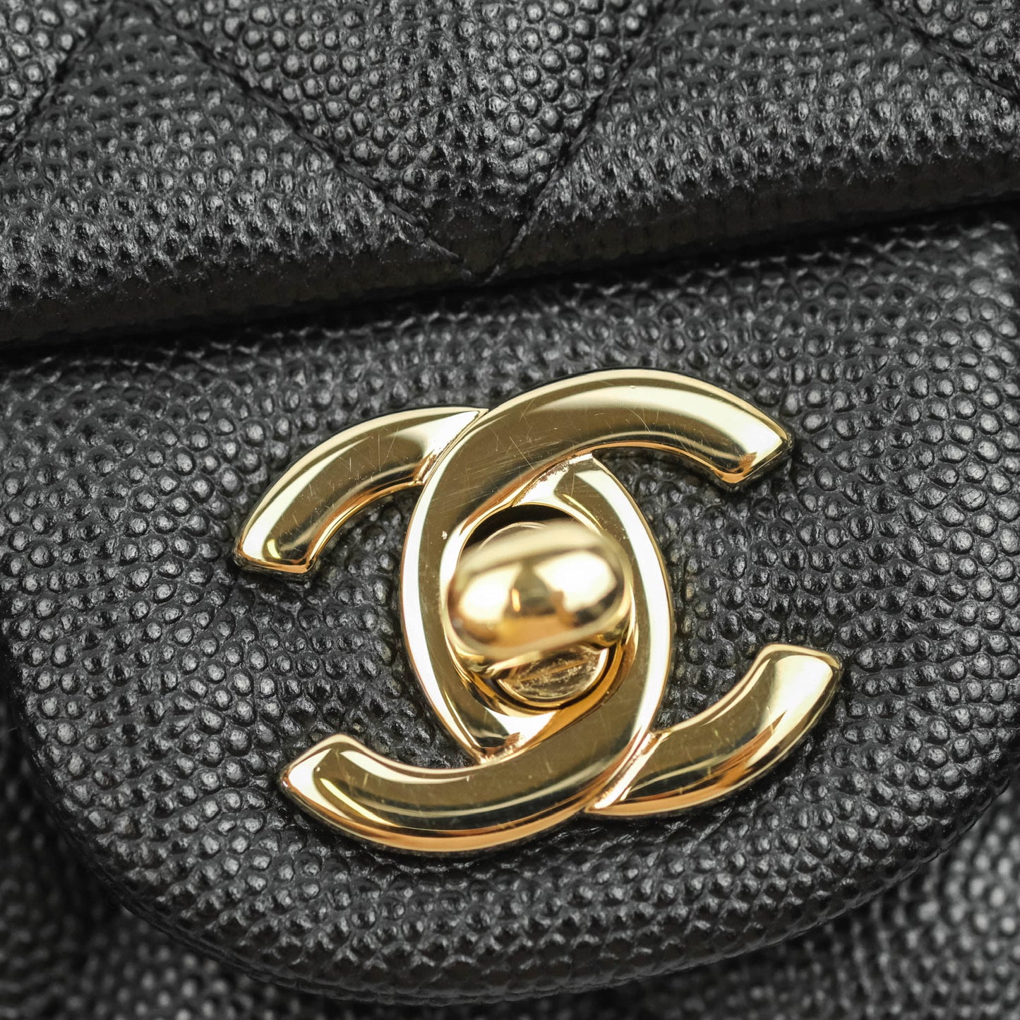Chanel Quilted Mini Rectangular Flap Black Caviar Gold Hardware 18B