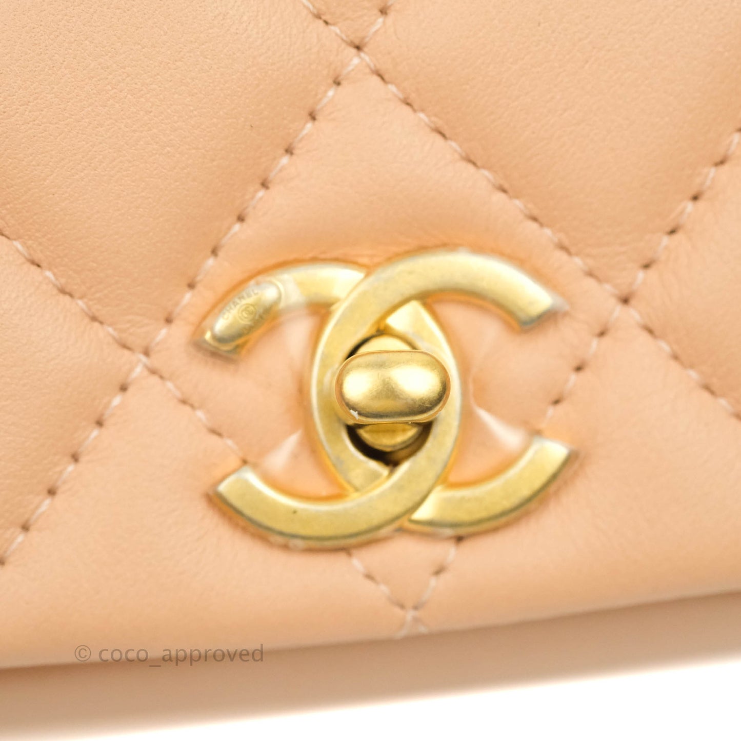 Chanel Clutch with Chain Beige Calfskin Aged Gold Hardware 21B