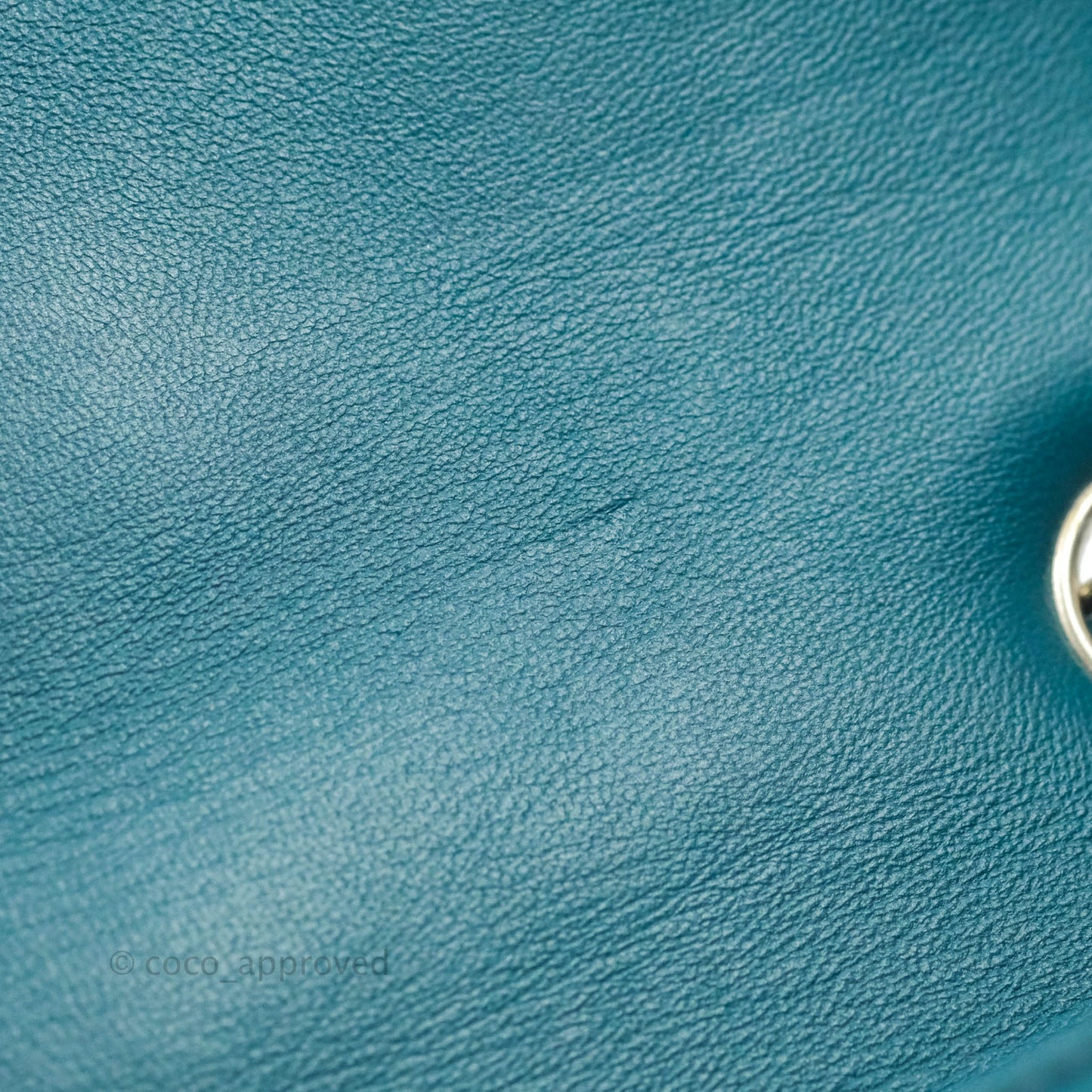 Chanel Quilted Mini Rectangular Teal Lambskin Silver Hardware