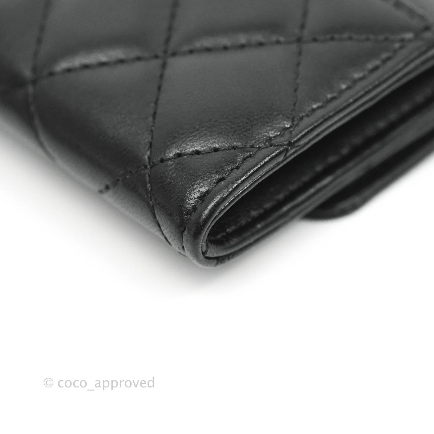 Chanel Quilted Flap Card Holder So Black Lambskin