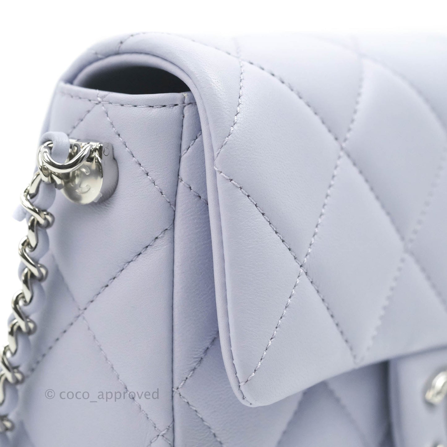 Chanel Quilted My Perfect Mini With Pearl Lilac Lambskin Silver Hardware