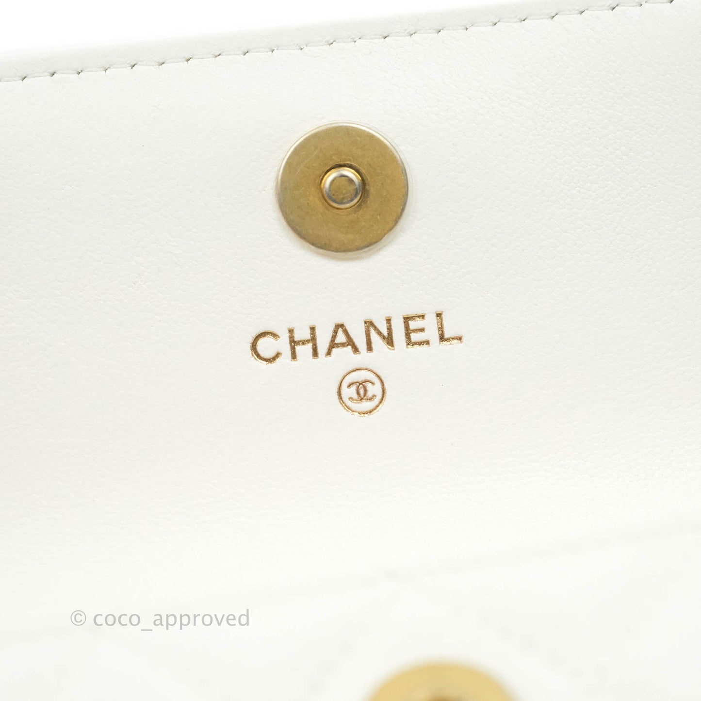 Chanel Mini Pearl Crush Clutch With Chain White Aged Gold Hardware