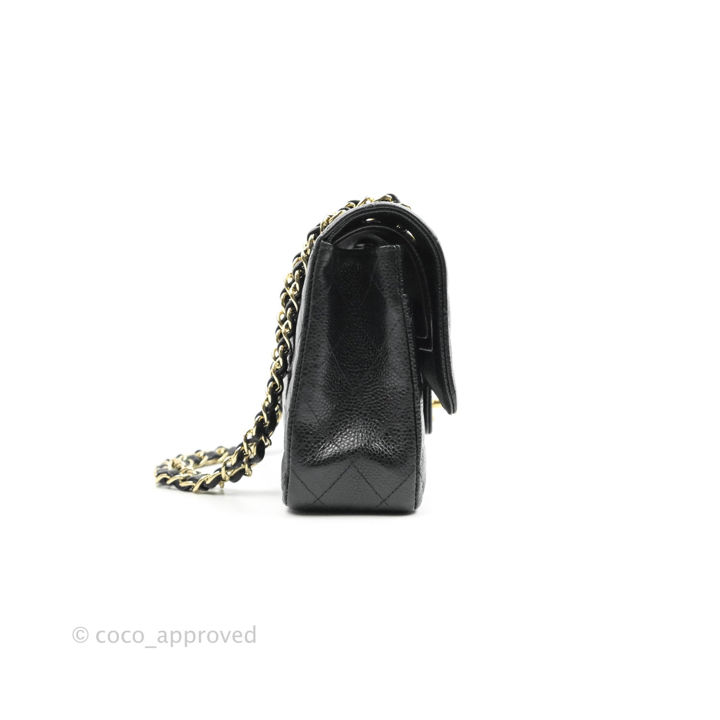 Chanel Classic M/L Medium Double Flap Black Caviar Gold Hardware