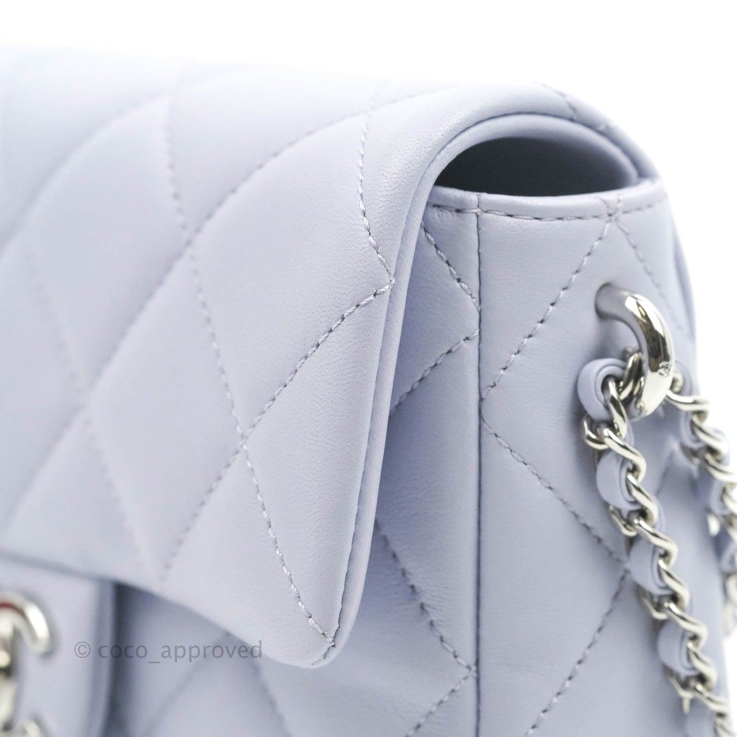 Chanel Quilted My Perfect Mini With Pearl Lilac Lambskin Silver Hardware