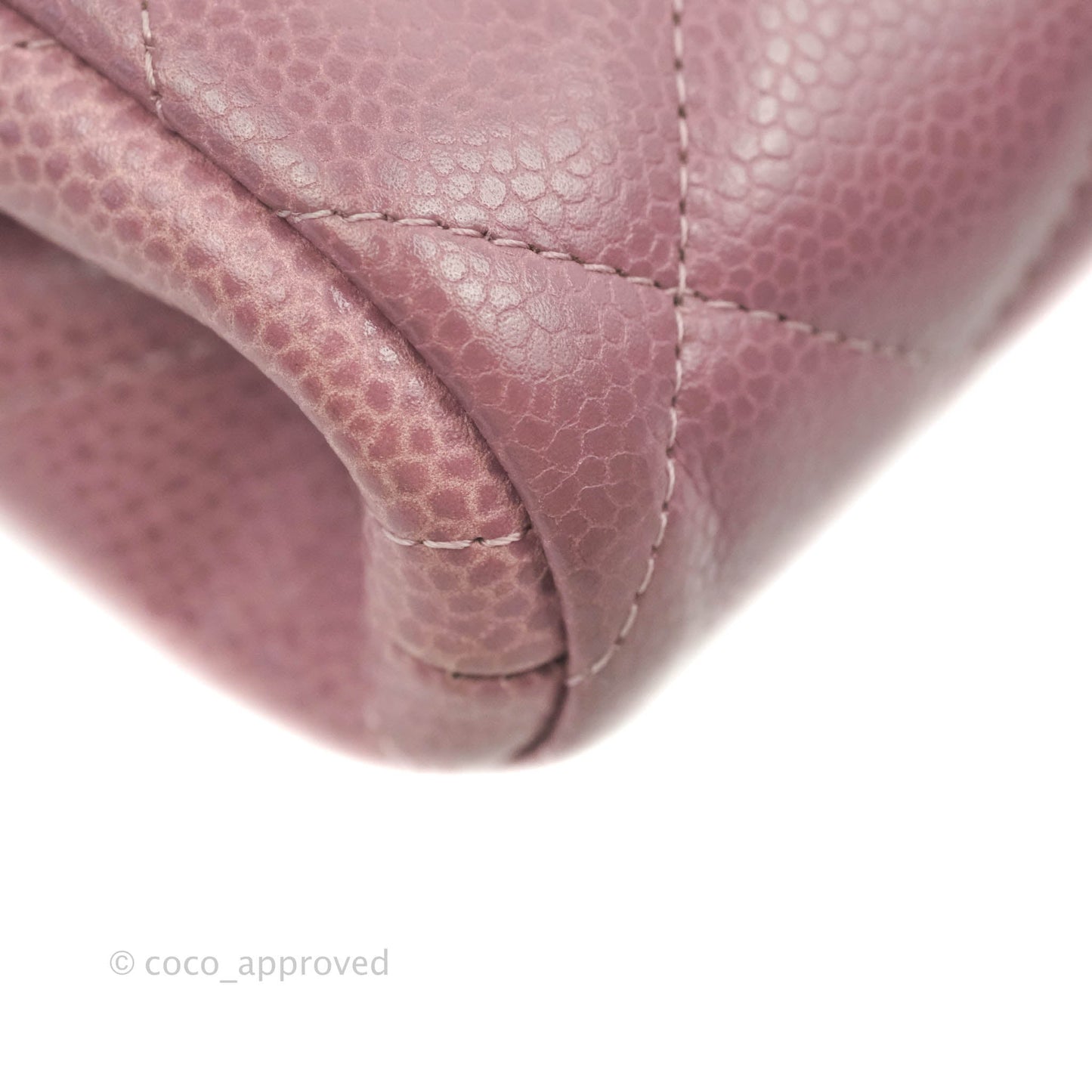 Chanel Quilted Clutch with Chain Pink Mauve Caviar Ruthenium Hardware