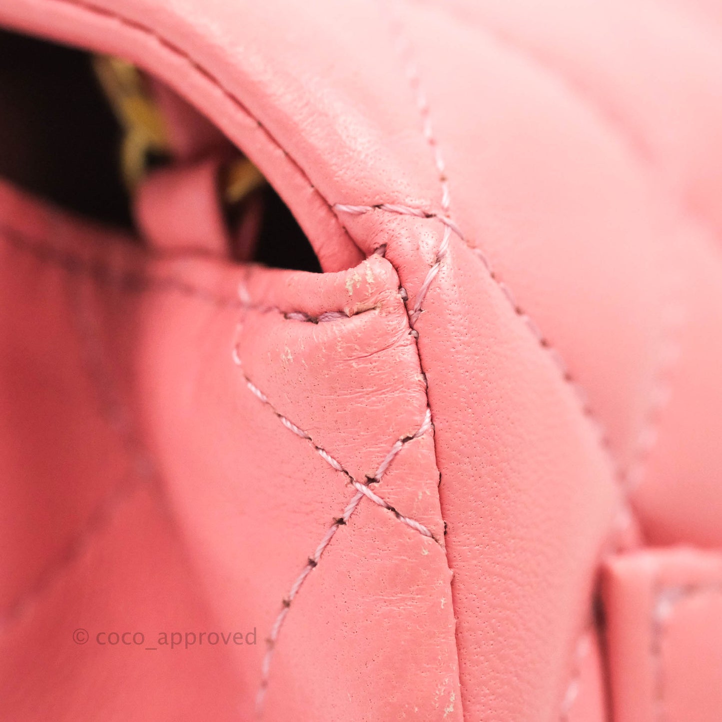 Chanel Quilted Mini Square Pink Lambskin Aged Gold Hardware 19S
