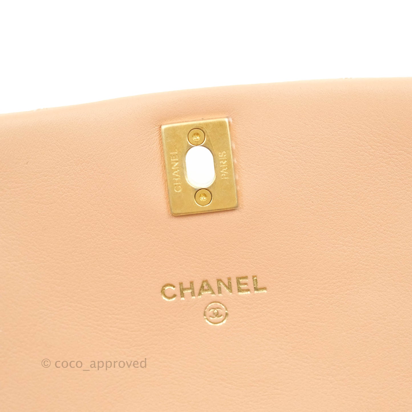 Chanel Clutch with Chain Beige Calfskin Aged Gold Hardware 21B