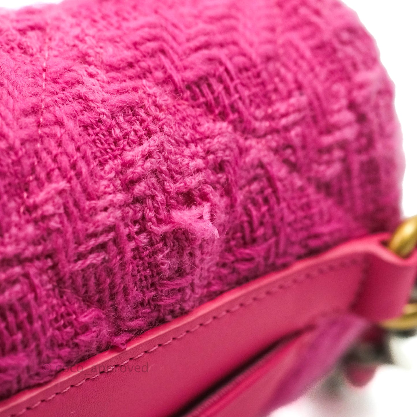Chanel 19 Quilted Pink Tweed Waist Bag Mixed Hardware