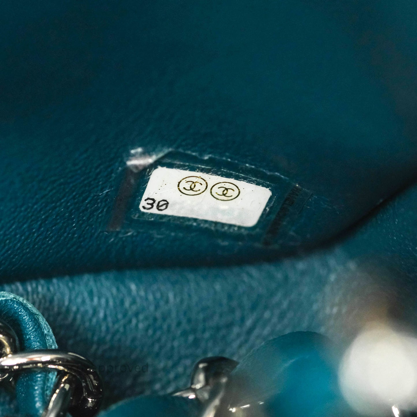 Chanel Quilted Mini Rectangular Teal Lambskin Silver Hardware