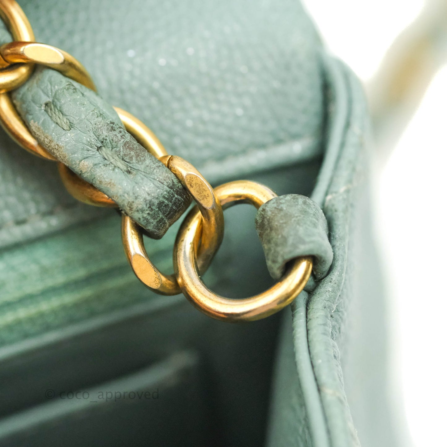 Chanel Quilted Mini Rectangular Flap Iridescent Blue Green Aged Gold Hardware