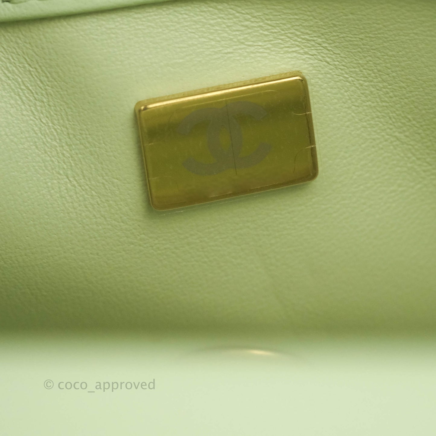 Chanel Mini Rectangular Pearl Crush Avocado Green Lambskin Aged Gold Hardware 22C