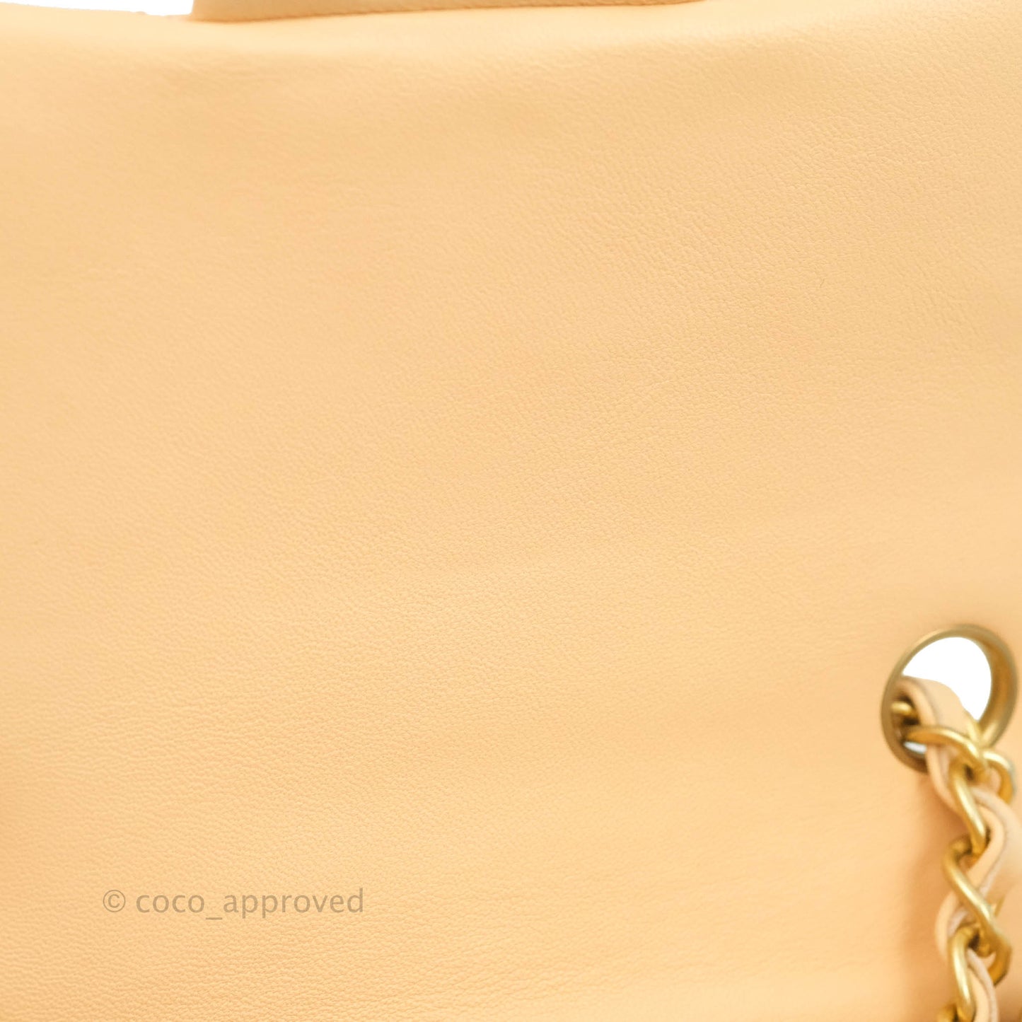Chanel Quilted Mini Square Light Beige Lambskin Aged Gold Hardware