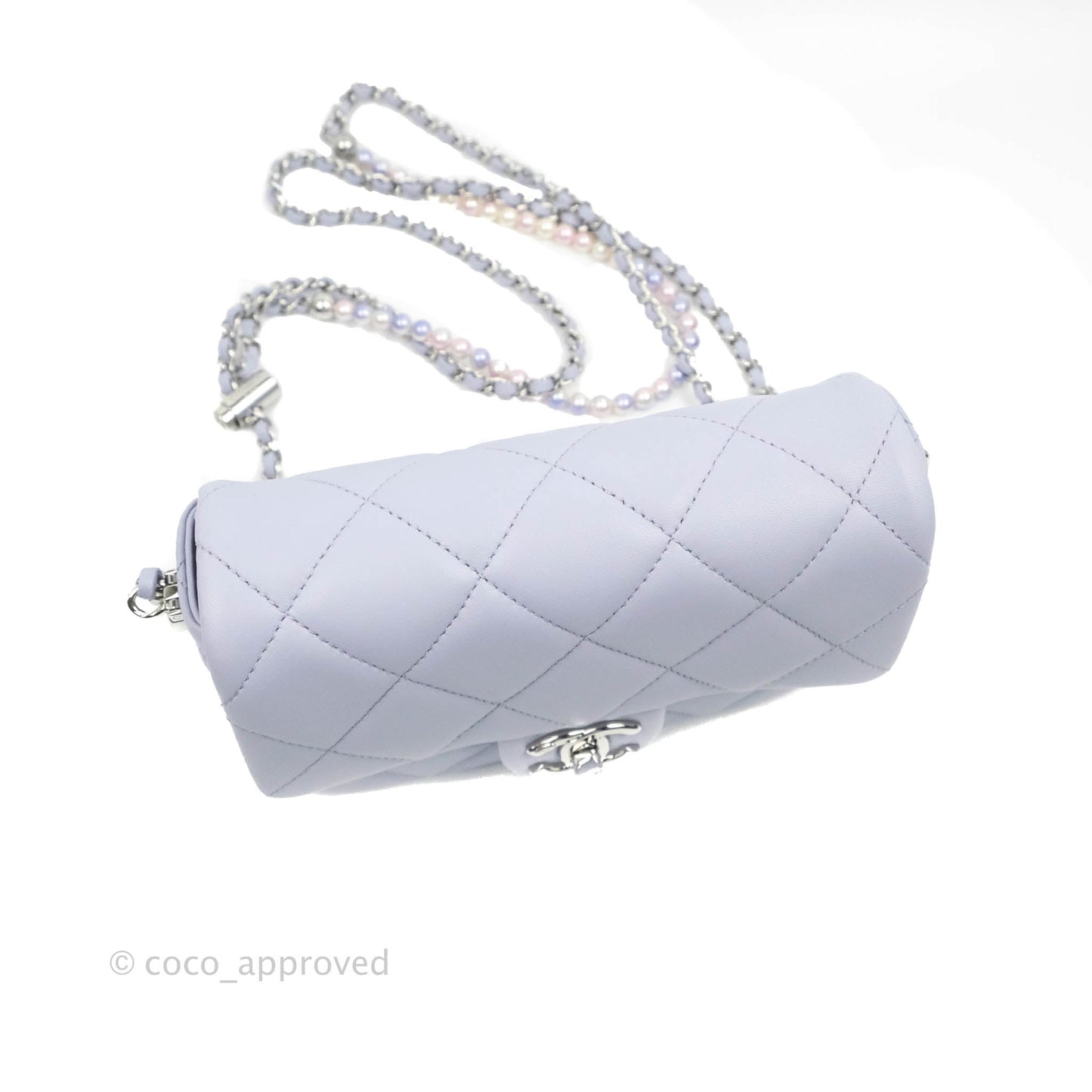 Chanel Quilted My Perfect Mini With Pearl Lilac Lambskin Silver Hardware