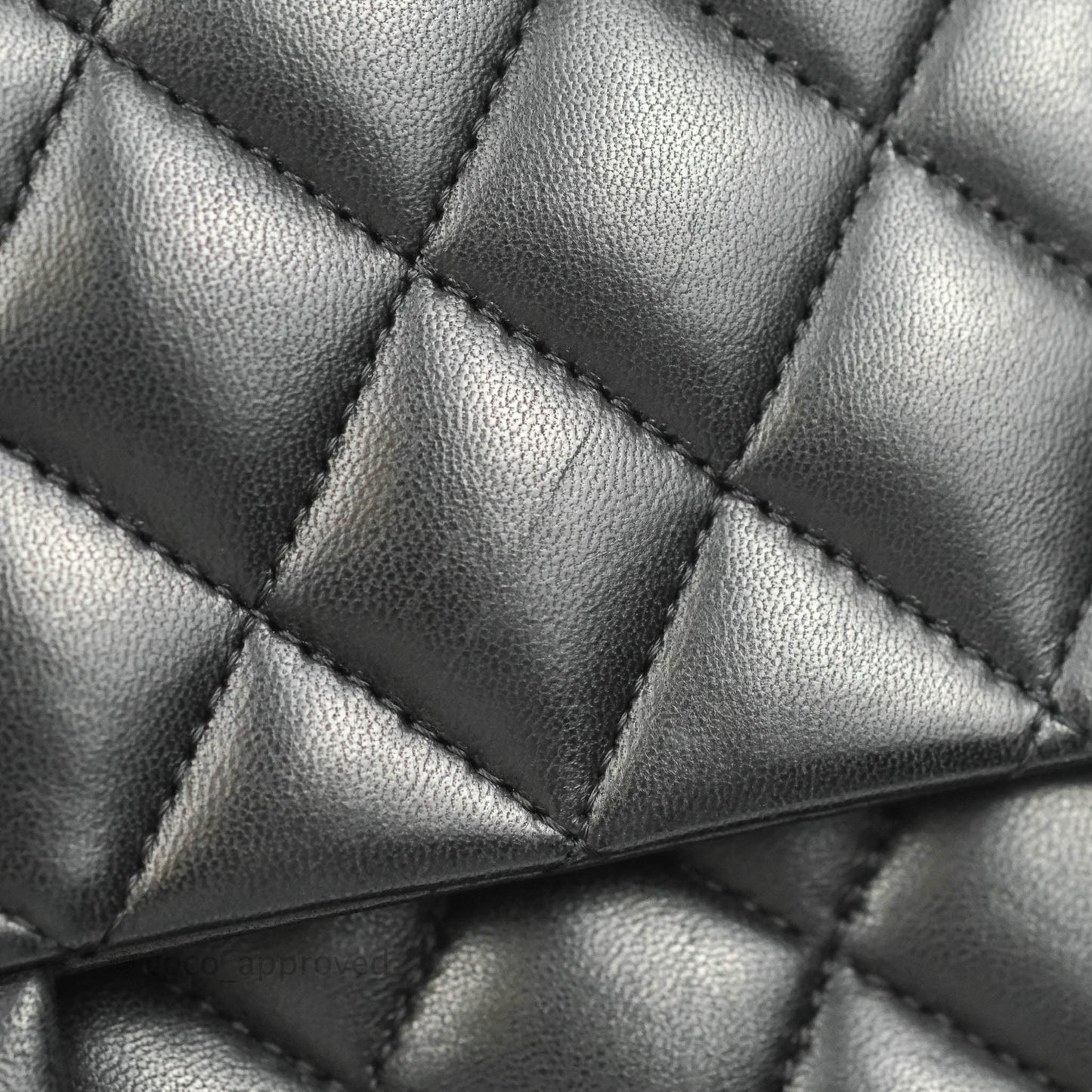 Chanel Classic M/L Medium Double Flap Black Lambskin Silver Hardware