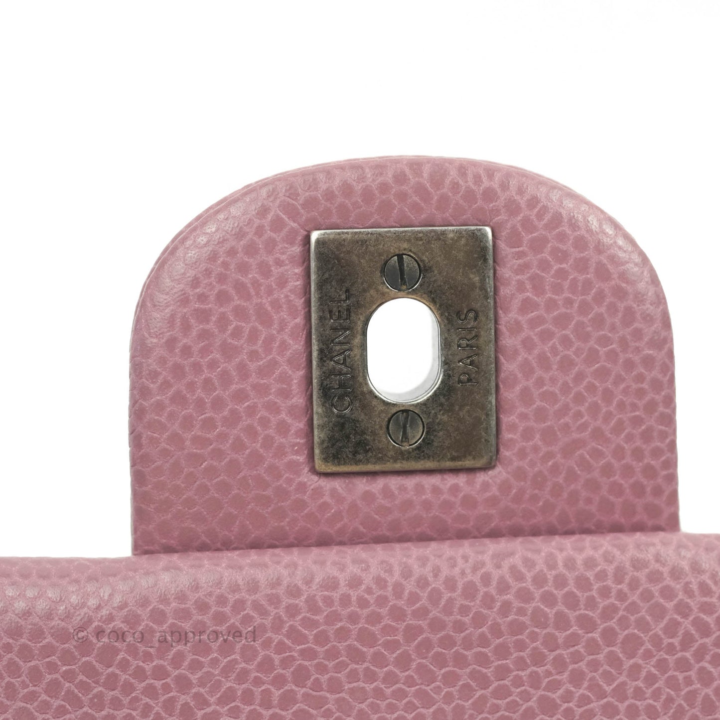 Chanel Quilted Clutch with Chain Pink Mauve Caviar Ruthenium Hardware
