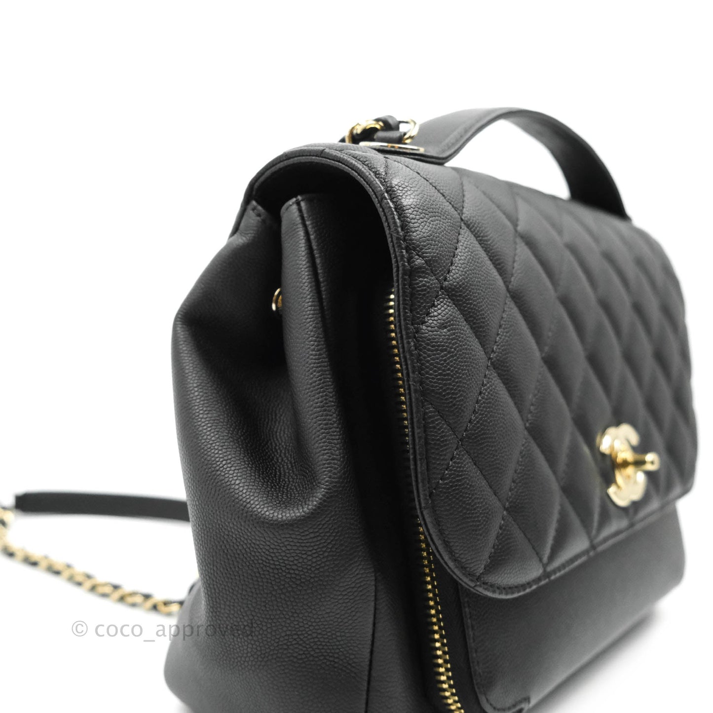 Chanel Quilted Large Business Affinity Flap Black Caviar Gold Hardware