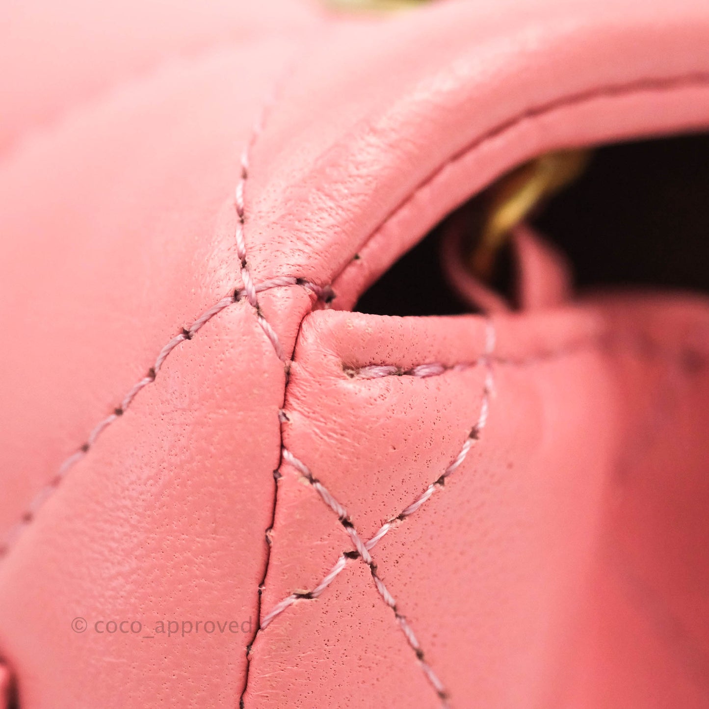 Chanel Quilted Mini Square Pink Lambskin Aged Gold Hardware 19S