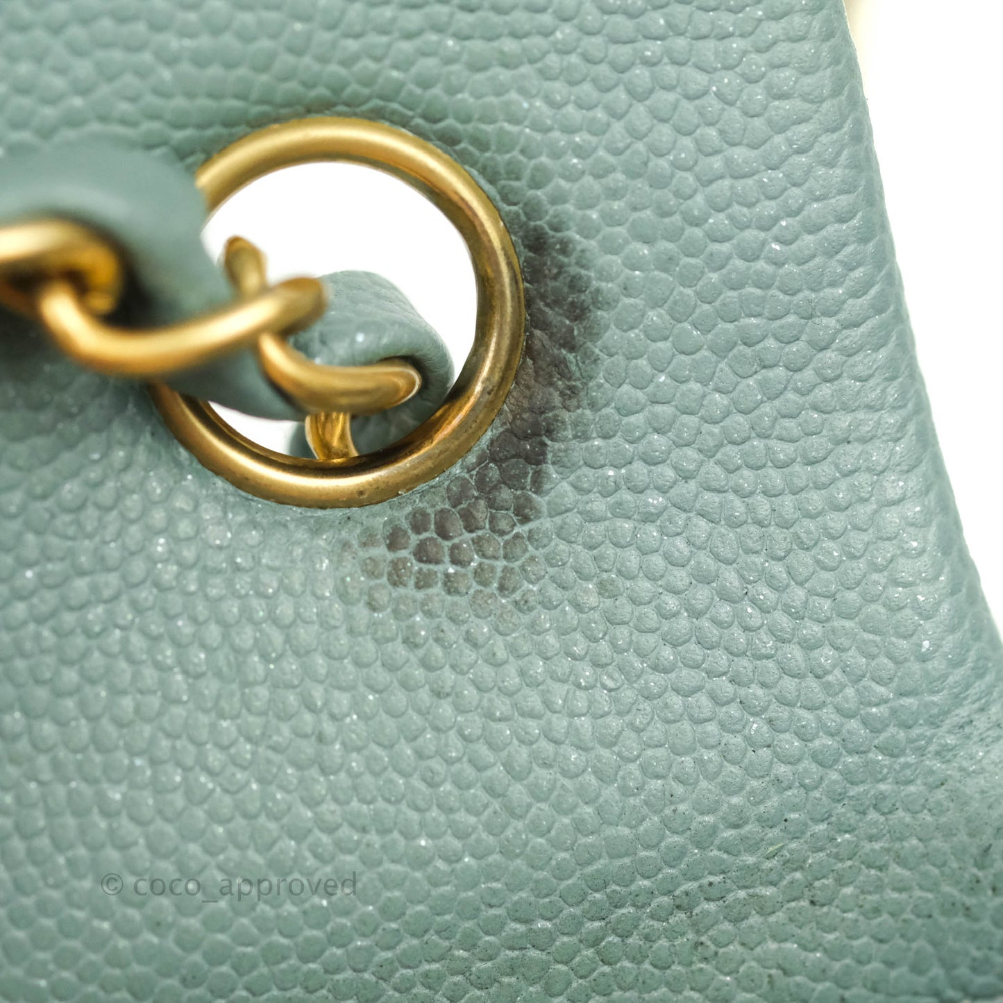 Chanel Quilted Mini Rectangular Flap Iridescent Blue Green Aged Gold Hardware