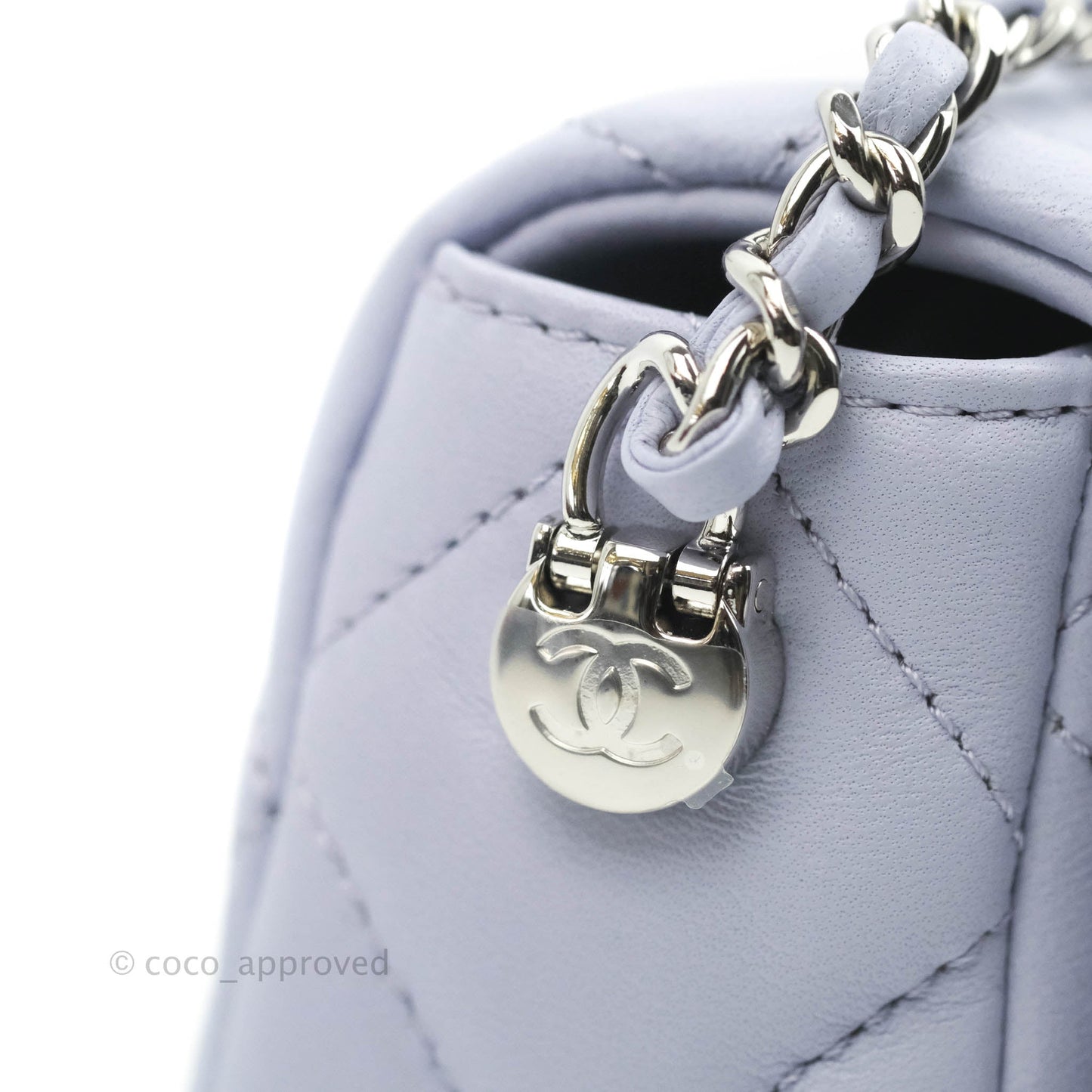 Chanel Quilted My Perfect Mini With Pearl Lilac Lambskin Silver Hardware