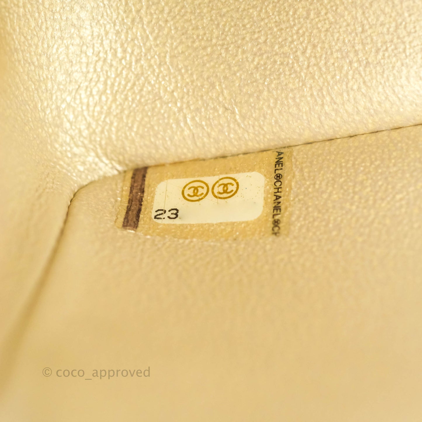 Chanel Quilted Mini Rectangular Flap Champagne Caviar Gold Hardware