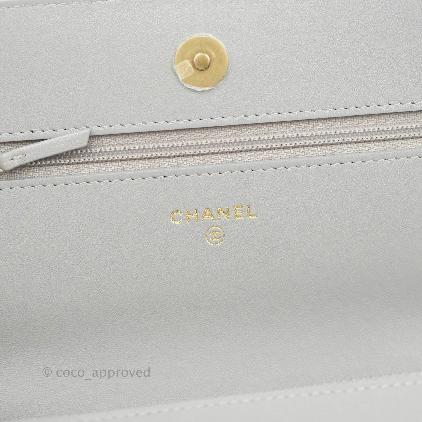 Chanel 19 Wallet on Chain WOC Grey Lambskin Mixed Hardware
