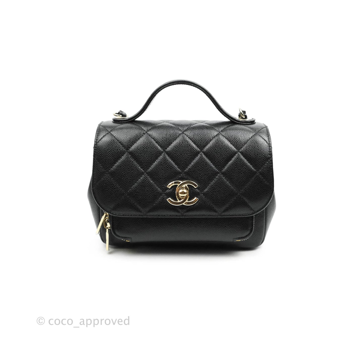 Chanel Small Quilted Business Affinity Flap Black Caviar Gold Hardware