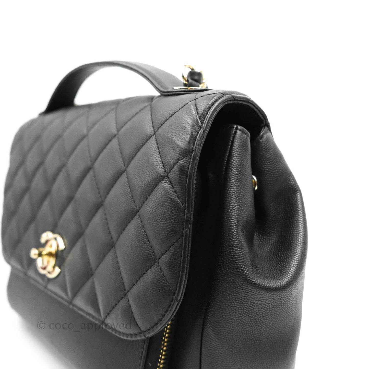 Chanel Quilted Large Business Affinity Flap Black Caviar Gold Hardware