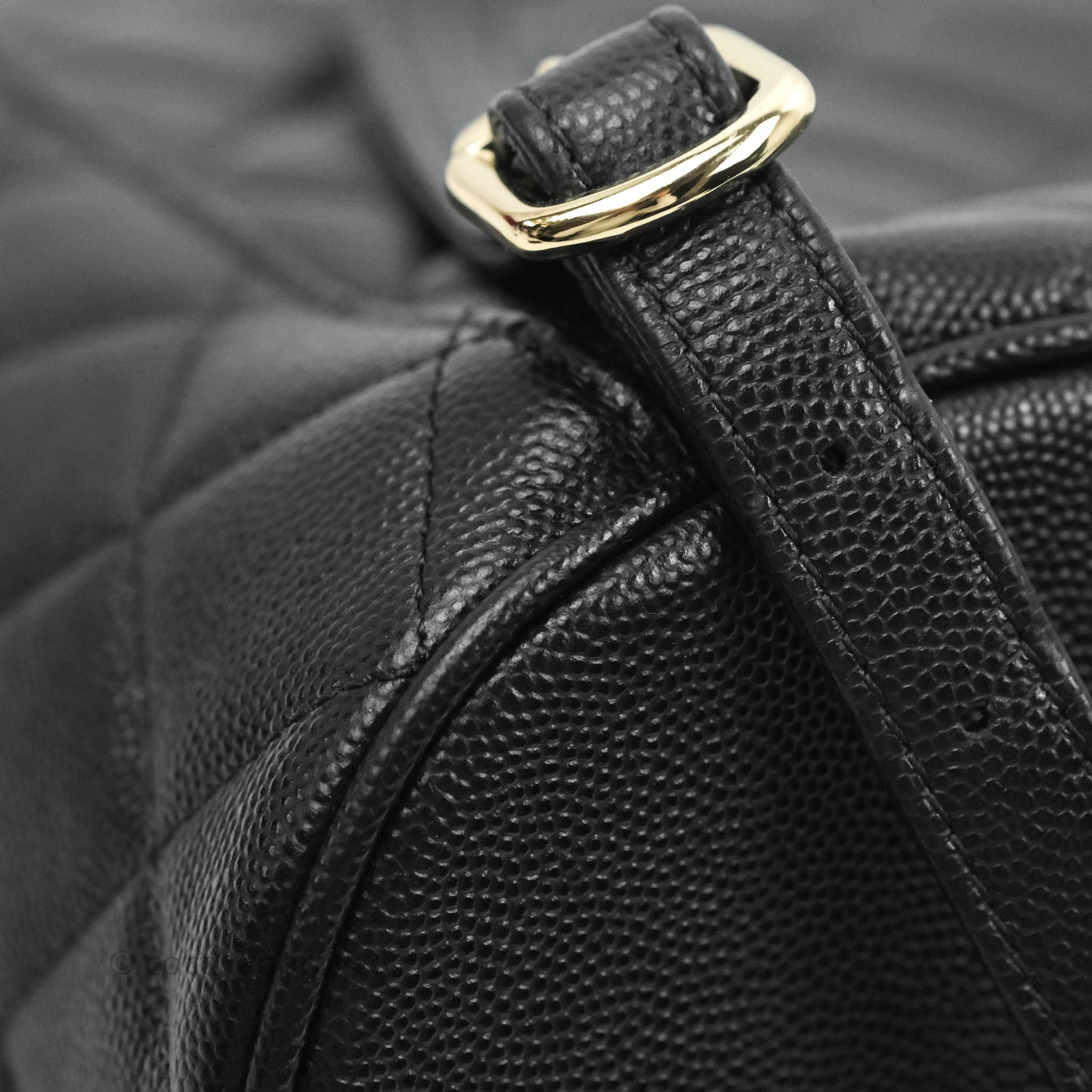 Chanel Quilted Black Caviar Duma Backpack Bag Gold Hardware 20C