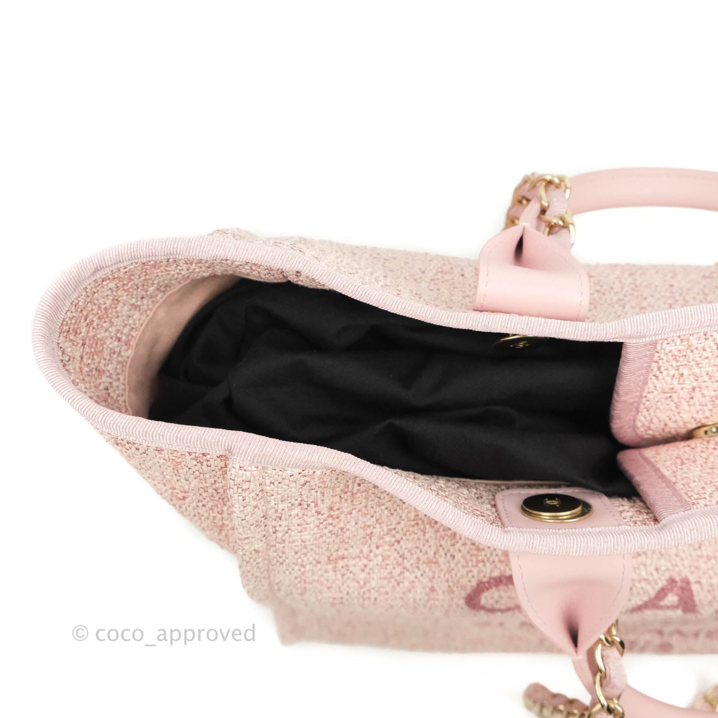 Chanel Large Deauville Pink Canvas Gold Hardware 19C