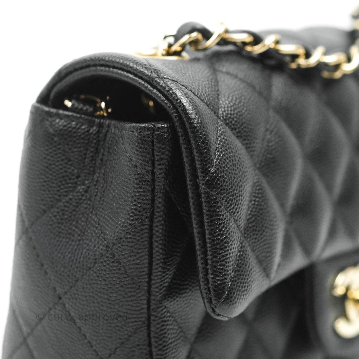 Chanel Quilted Mini Rectangular Flap Black Caviar Gold Hardware 18B