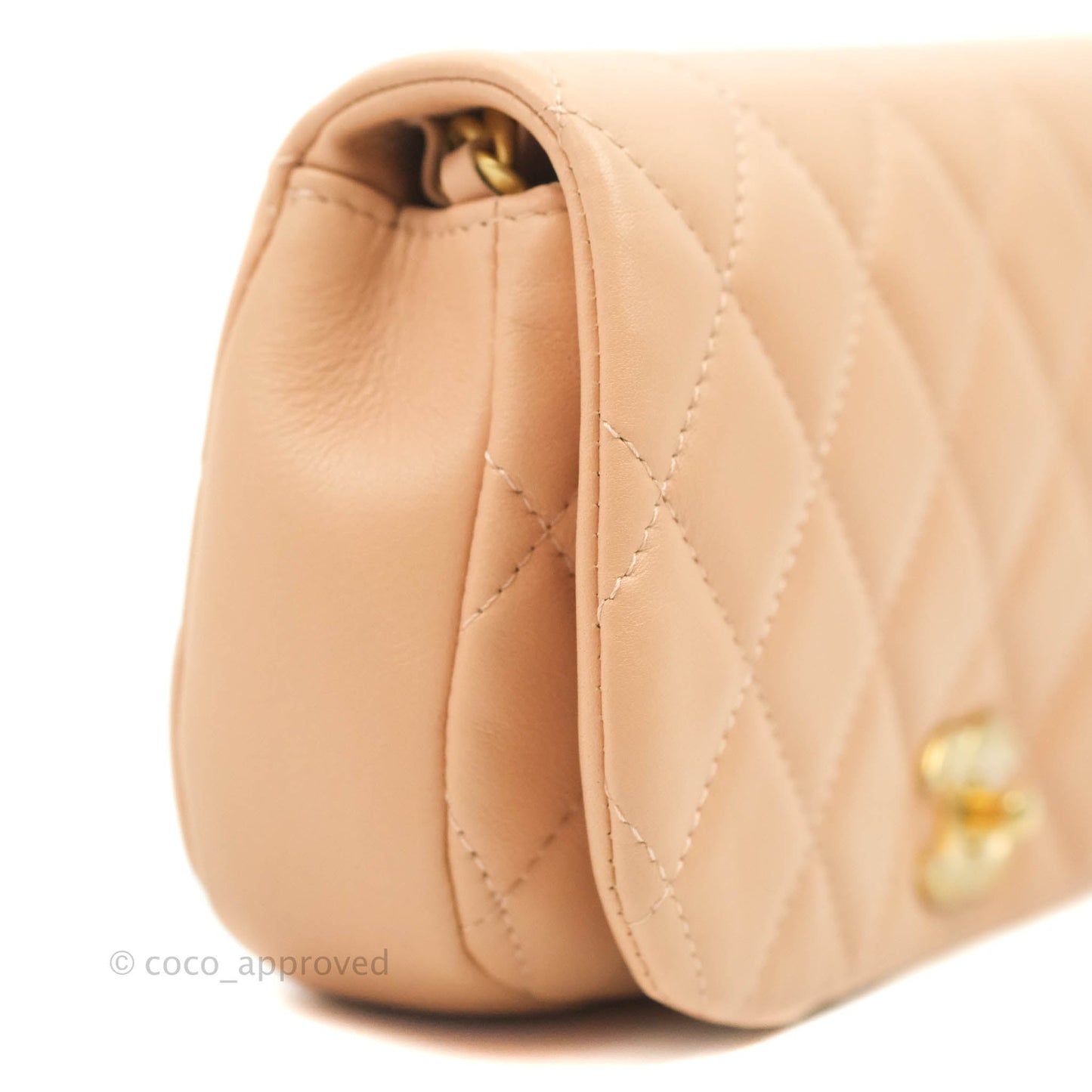 Chanel Clutch with Chain Beige Calfskin Aged Gold Hardware 21B