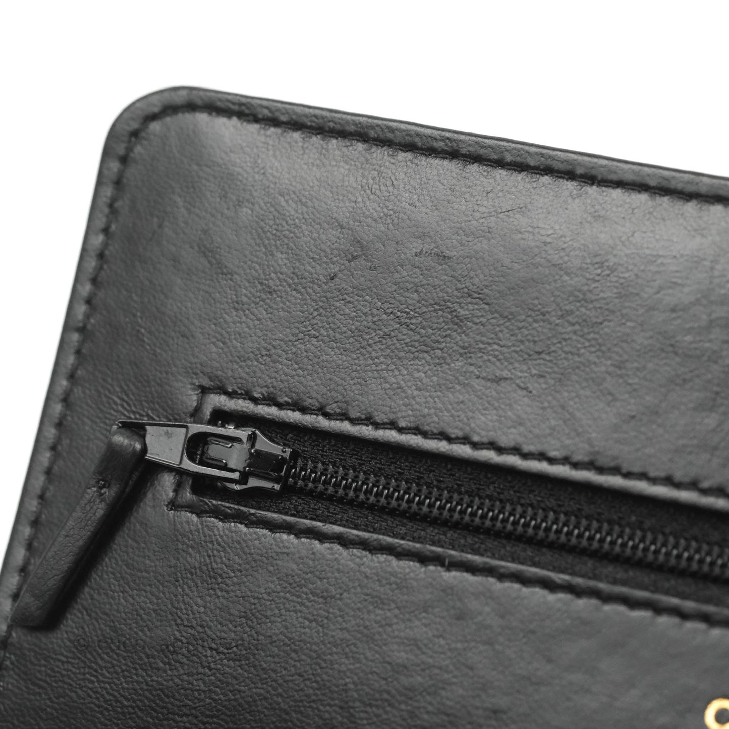 Chanel Quilted Wallet on Chain WOC Chain Around Black Lambskin Aged Gold Hardware