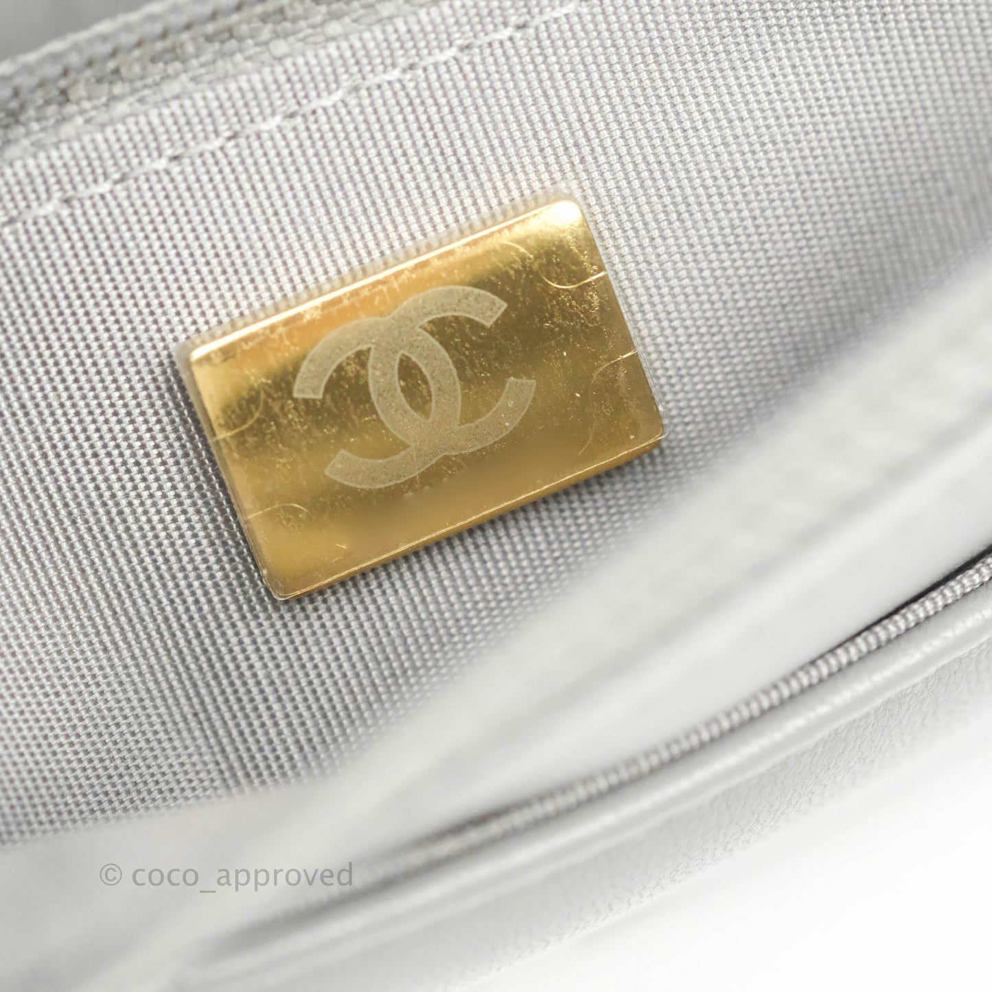 Chanel 19 Wallet on Chain WOC Grey Lambskin Mixed Hardware