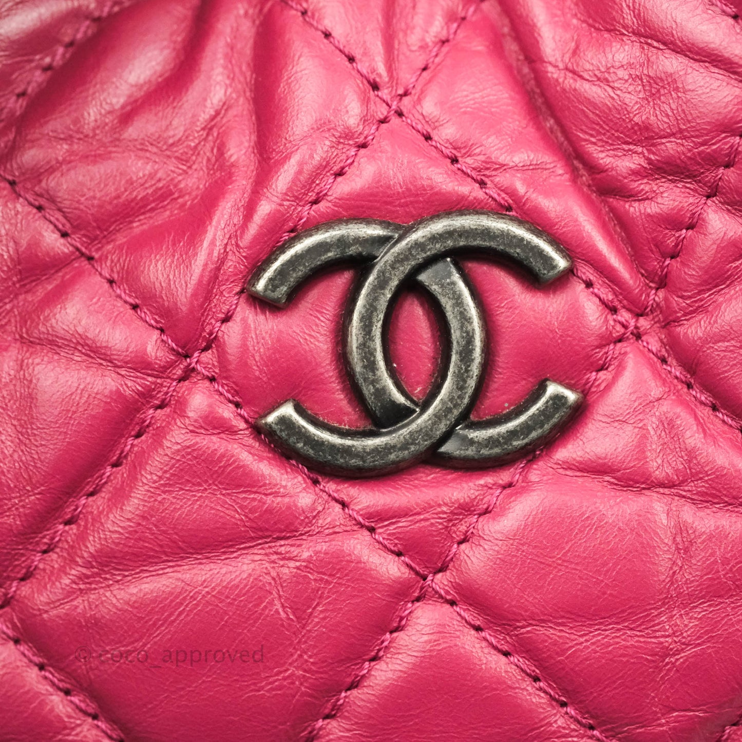 Chanel Gabrielle Backpack Pink Aged Calfskin Small Black