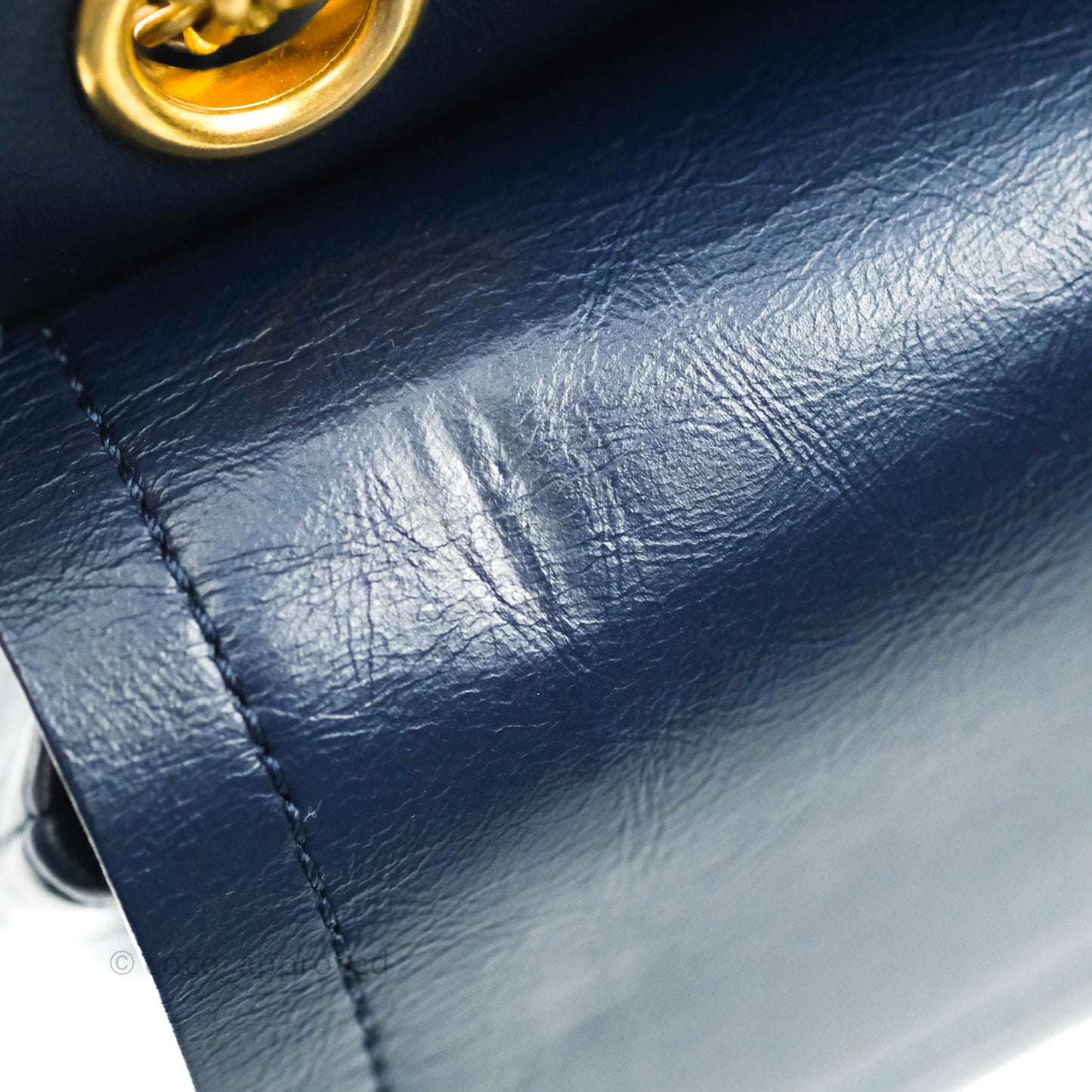 Chanel Reissue Quilted Navy Aged Calfskin Aged Gold Hardware 225