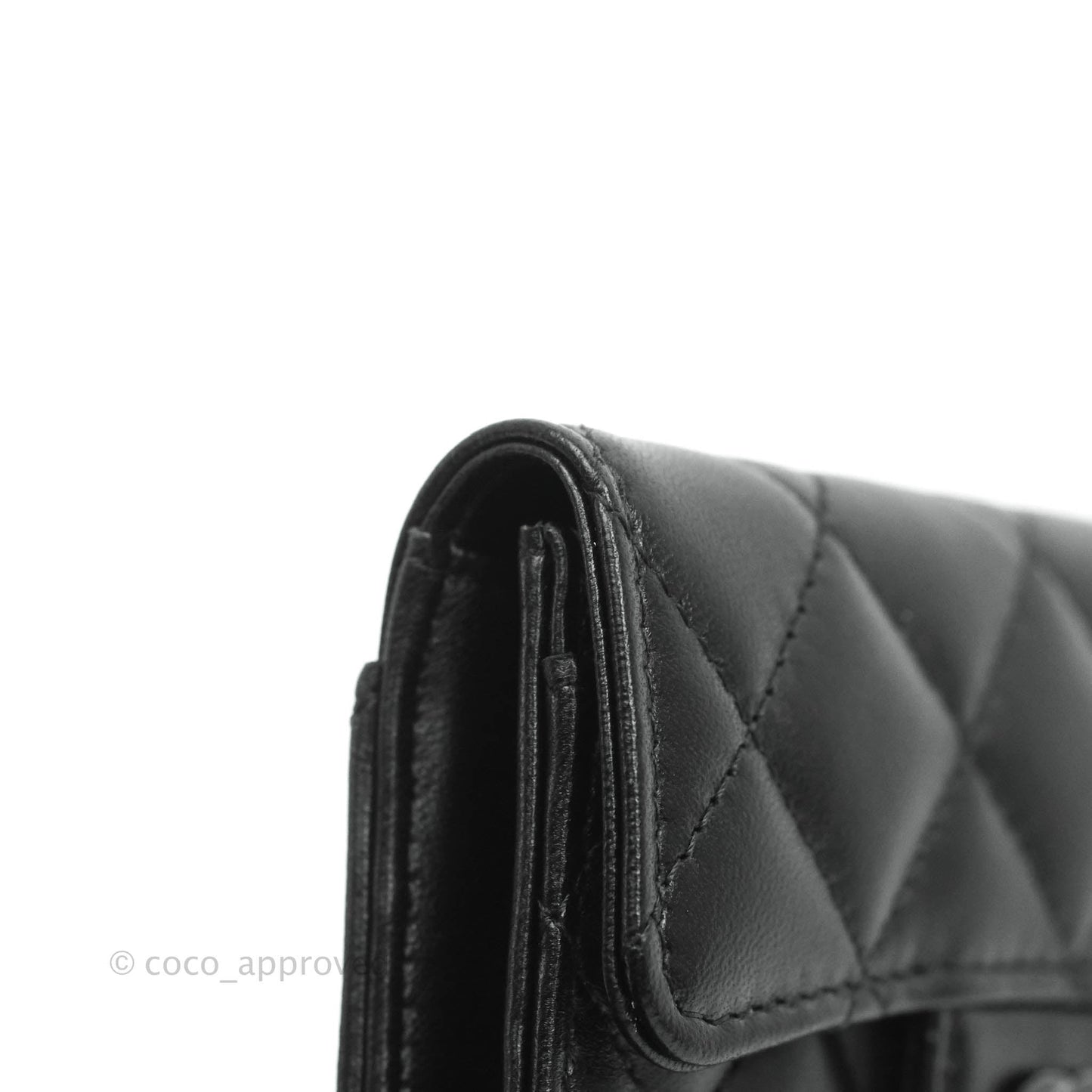Chanel Quilted Flap Card Holder So Black Lambskin