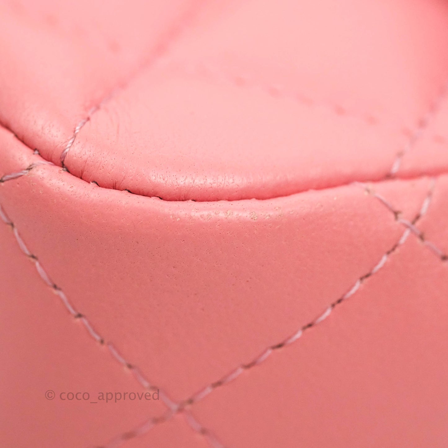 Chanel Quilted Mini Square Pink Lambskin Aged Gold Hardware 19S