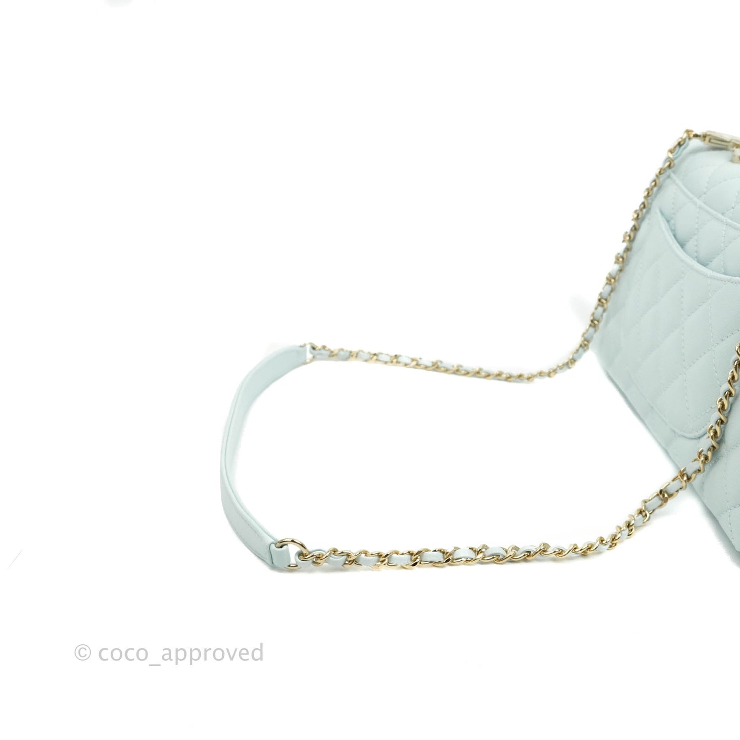 Chanel Mini Coco Handle Quilted Pale Mint Caviar Gold Hardware