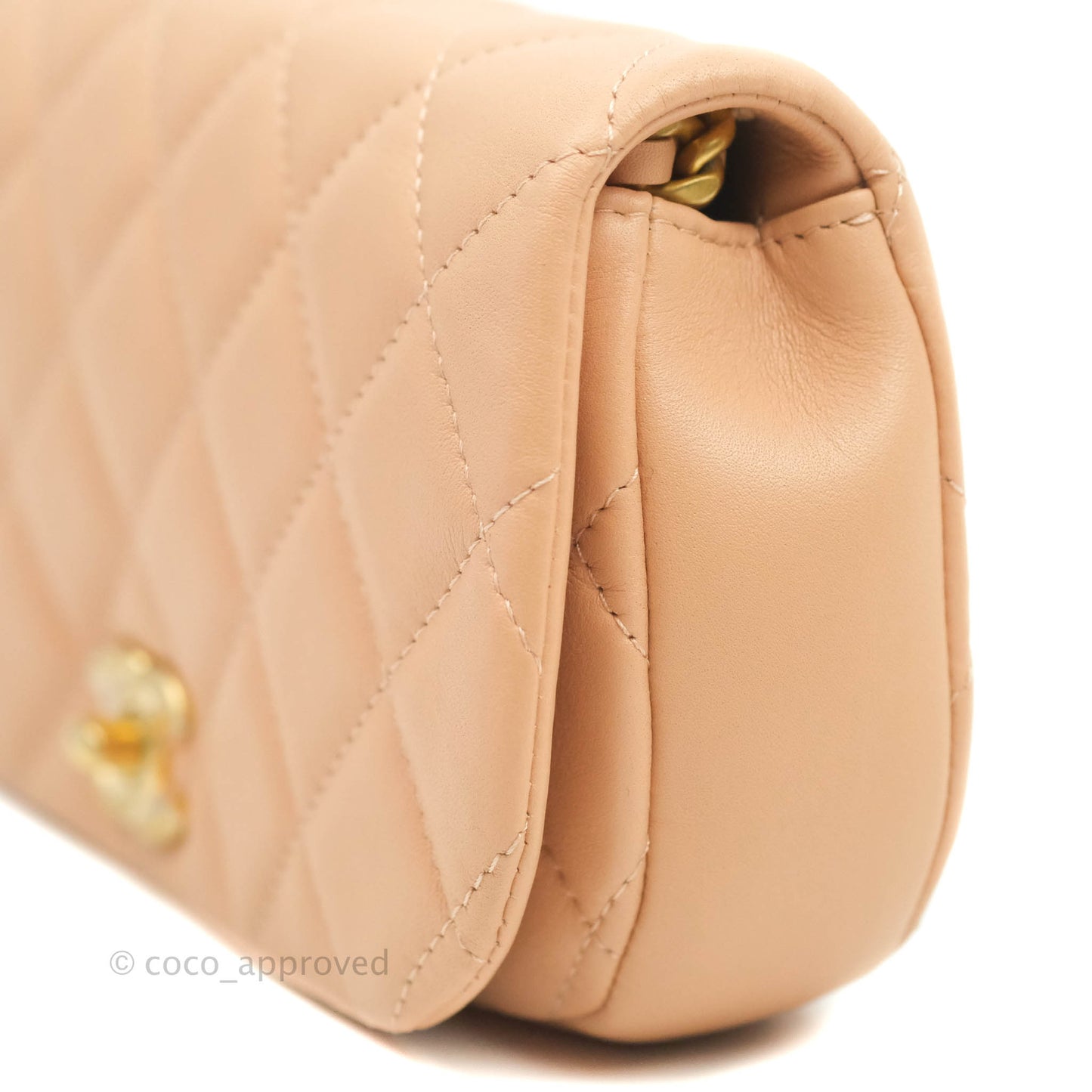 Chanel Clutch with Chain Beige Calfskin Aged Gold Hardware 21B