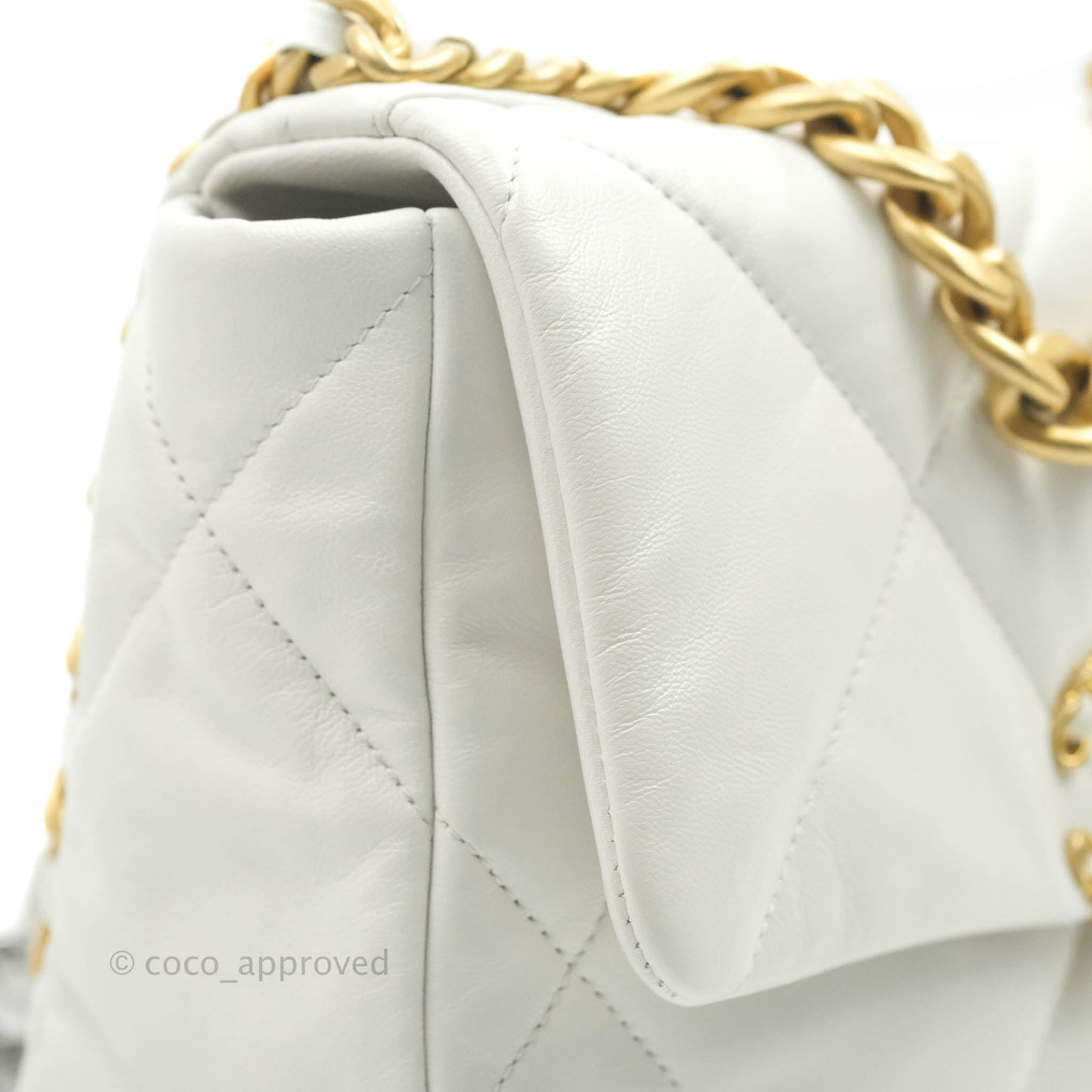 Chanel 19 Small White Goatskin Mixed Hardware 20A