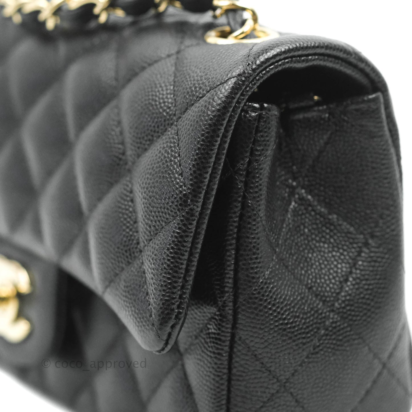 Chanel Quilted Mini Rectangular Flap Black Caviar Gold Hardware 18B