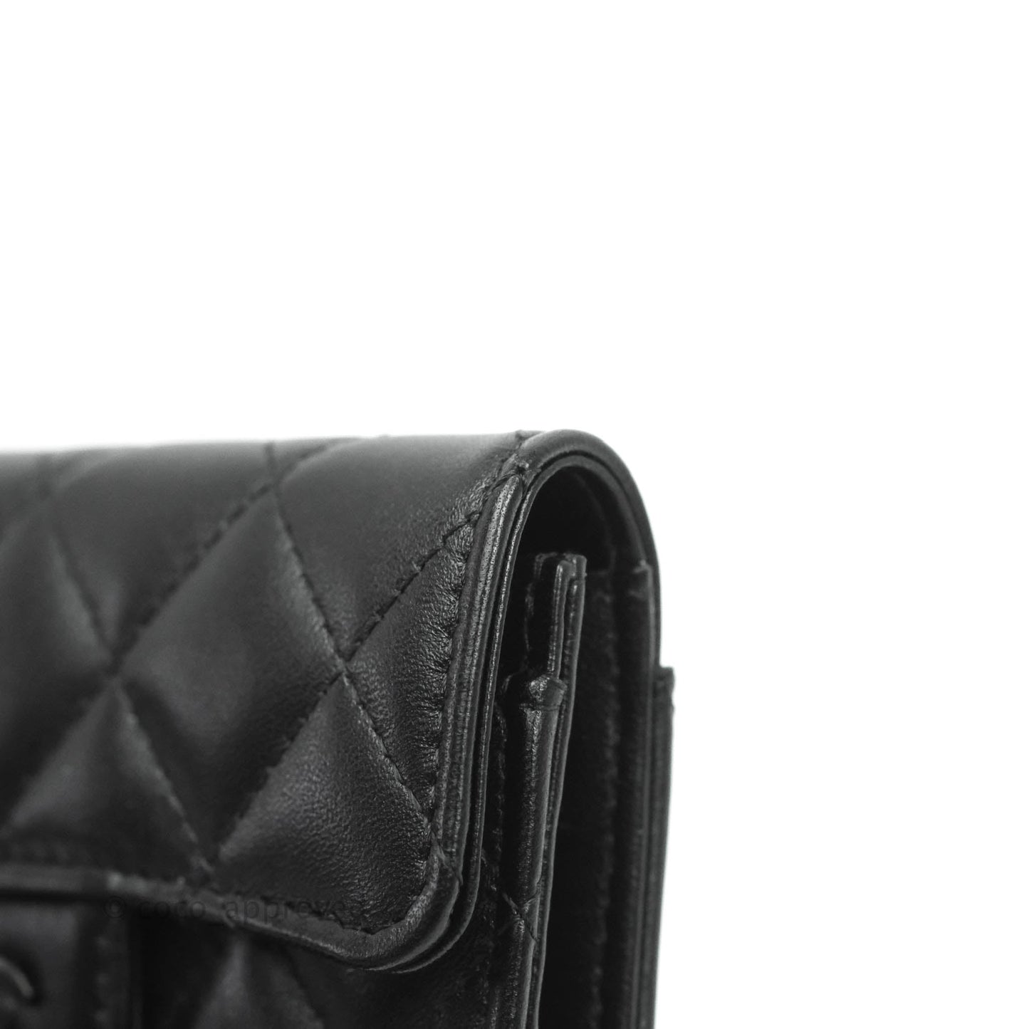 Chanel Quilted Flap Card Holder So Black Lambskin