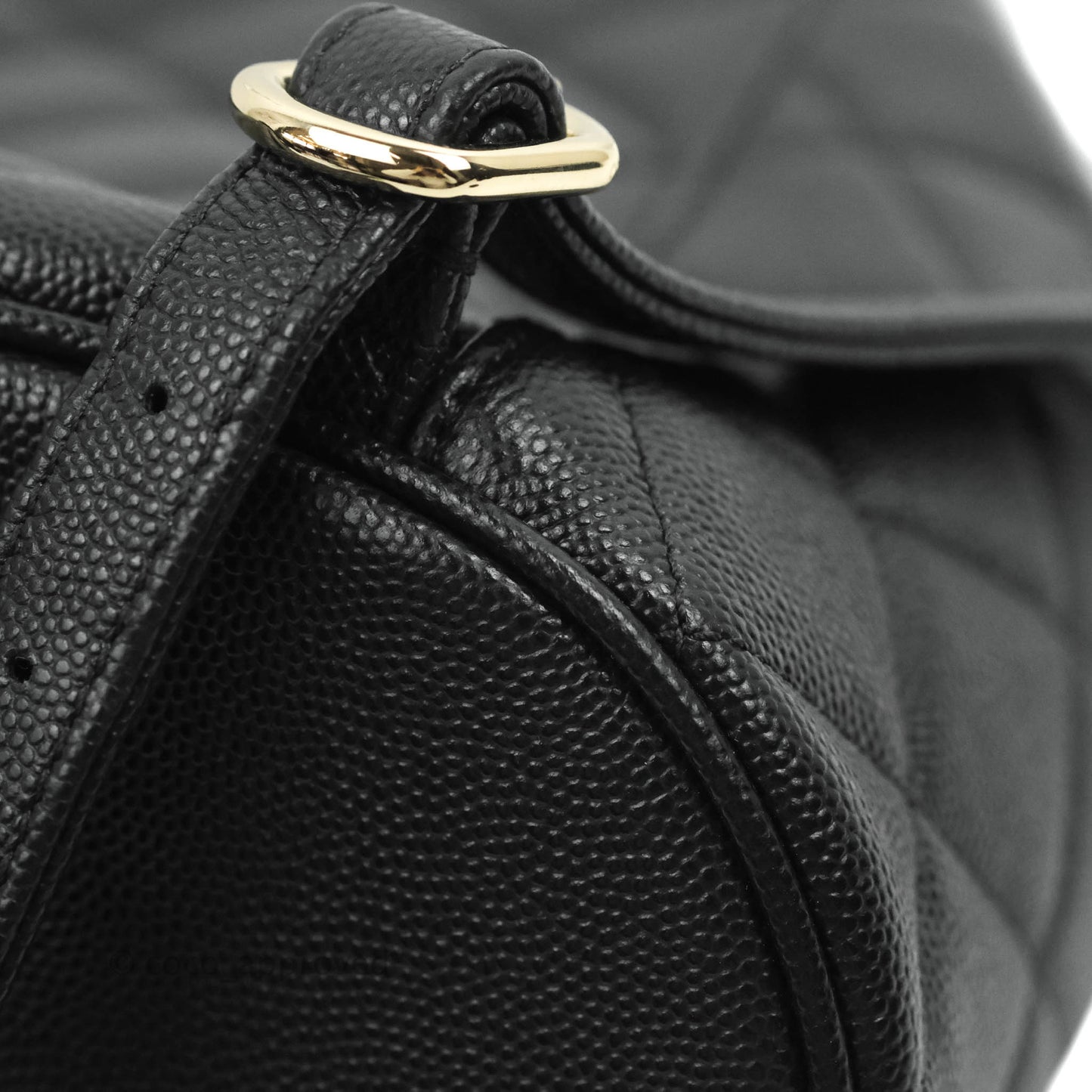 Chanel Quilted Black Caviar Duma Backpack Bag Gold Hardware 20C