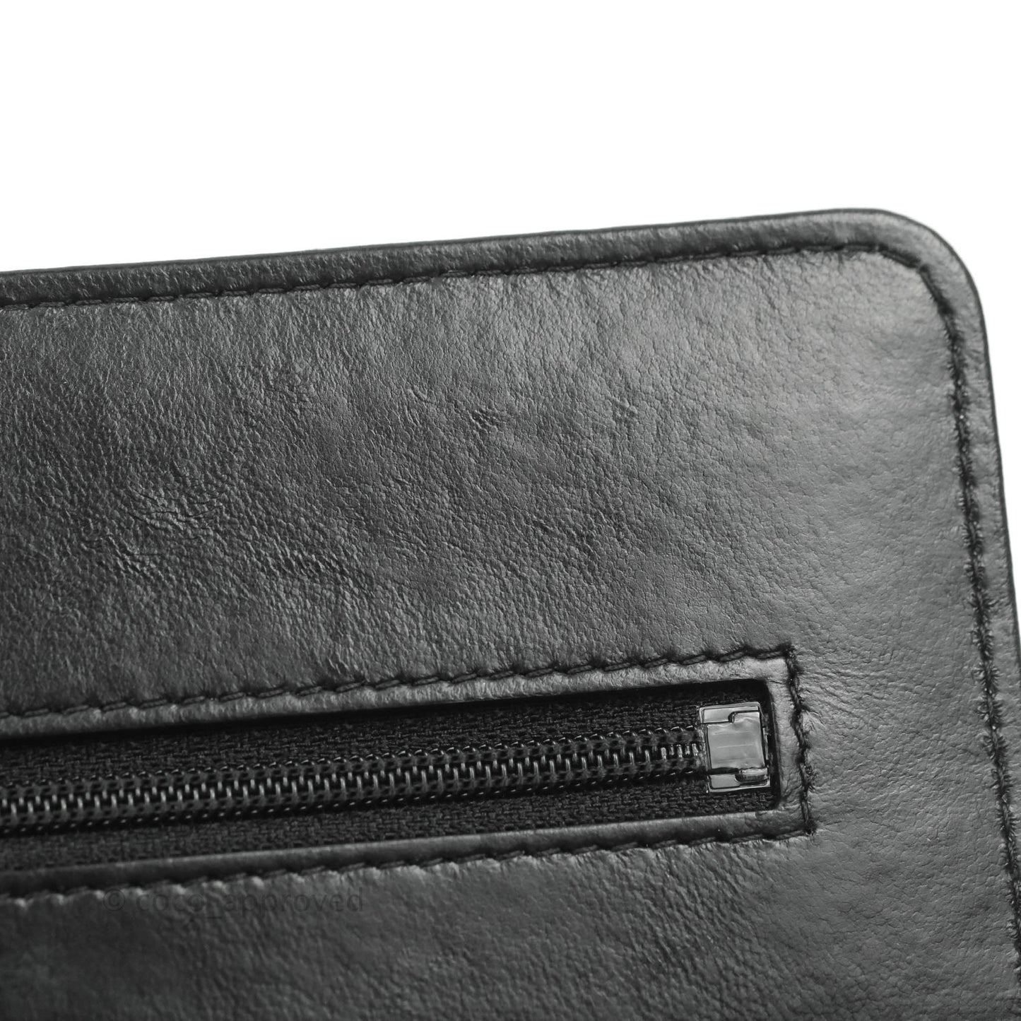 Chanel Quilted Wallet on Chain WOC Chain Around Black Lambskin Aged Gold Hardware