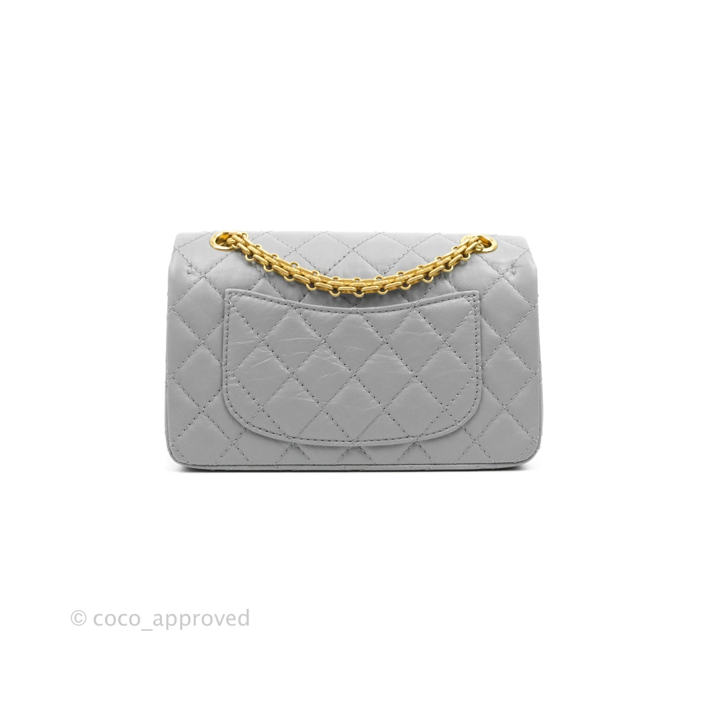 Chanel Mini Reissue 224 Grey Aged Calfskin Aged Gold Hardware
